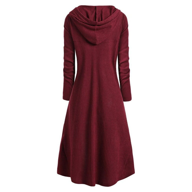 Drawstring plus size hooded ribbed sweater new arrivals