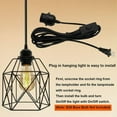 thumbnail image 6 of Farmhouse Black Plug in Pendant Light 13.1ft Hanging Light Lamp Kit Metal Cage Lampshade Lighting Fixtures with on/off Switch for Kitchen Bedroom Living Room, 6 of 10