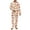 Mushroom Leaf Beige, variant on SCRAWLGOD Merry Christmas Gingerbread Man Santa Claus Mens Polyester Pajama Set with Pockets, Long Sleeve Button Down Pajama Set for Men, Men's Sleepwear, Notch Collar Casual Loungewear, XS