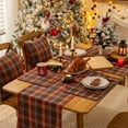 thumbnail image 6 of Christmas Plaid Placemats Set of 4, Red Brown Buffalo Checkered Tartan Winter Thanksgiving Xmas Table Mats for Dining Room Kitchen Table Decor, 6 of 7