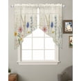 thumbnail image 2 of Spring Floral Swag Valances for Windows, Summer Flower Botanical Farmhouse Rod Pocket Sheer Valances for Small Windows, Swag Toppers Light Filtering for Kitchen Living Room 2 Panels 28''x36'', 2 of 6