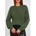 thumbnail image 2 of Suéter PRETTYGARDEN Floral de Punto con Cuello Redondo y Mangas Largas Verde M, 2 of 8