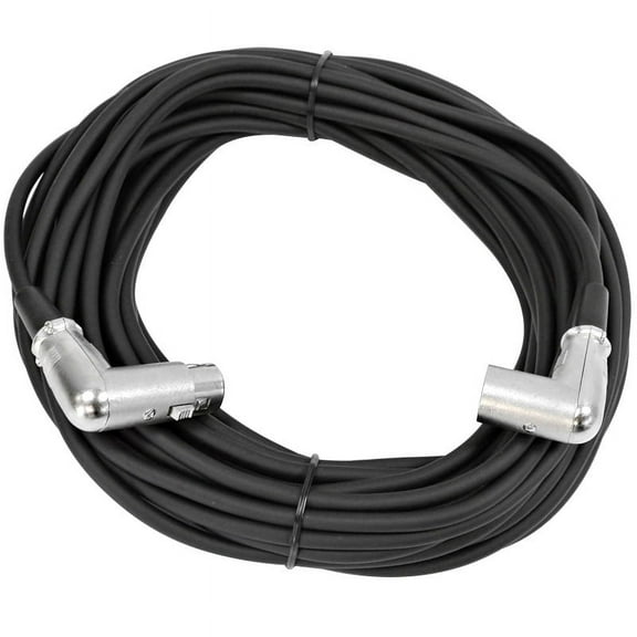 Seismic Audio - 50' XLR Right Angle Microphone Cable - 50' Foot Mic Cord - NEW Black - SAXRA50