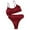 Red, variant on Two Piece Swimsuit for Women Solid Splicing Strap Womens Swimsuits Bathing Two-Piece Swimsuit