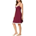 thumbnail image 4 of Unique Bargains Women's Pajama V Neck Lace Sexy Nightdress Stretchy Lounge Dress, 4 of 5