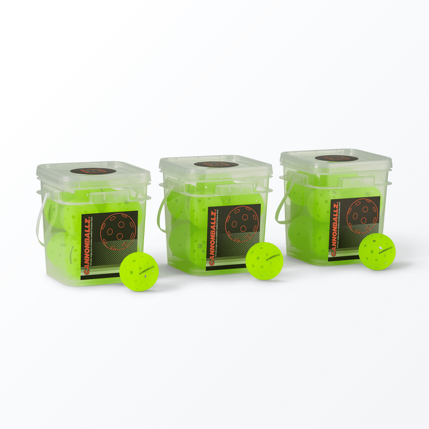 Cannonballz 40-Hole Outdoor Pickleballs, 10 Pack, Official Ball of the UP