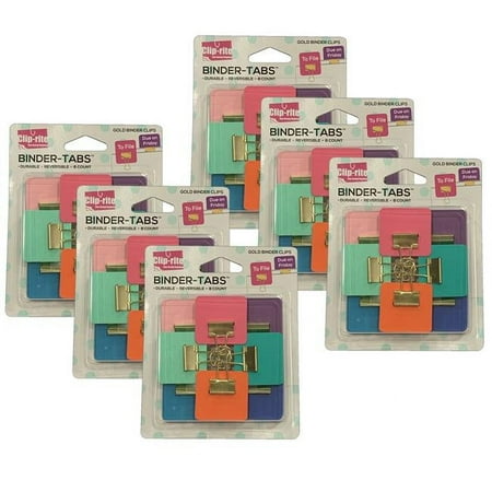 UPC: 0194629112739 | Clip-Rite CRT111-6 Binder Tabs  Assorted Gold – Pack of 6