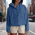 thumbnail image 2 of Veste en Denim Utilitaire à Capuche, Boutonnée à l'Avant, Manches Longues, Chandail à Enfiler, Coupe Ample, pour Tenue de Rue Décontractée, 2 of 8