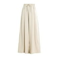 thumbnail image 4 of HAiming Women Plus Size Wide Leg Pants Drawstring Elastic High Waist Pants Cotton Linen Flowy Palazzo Pant with Pocket, 4 of 8