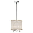 thumbnail image 2 of Dainolite 3 Light Polished Chrome Crystal Pendant Oyster Organza Shade, 2 of 2