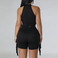 thumbnail image 5 of Riforla Women Fashionable Sexy Round Neck Sleeveless Fringe Solid Color Casual Shorts Two Piece Sets for Women 2 Pieces Black XXL, 5 of 9