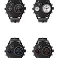 thumbnail image 5 of Reloj Impermeable De Cuarzo Oulm Two Time Zone Color Del Fondo Azul, 5 of 5
