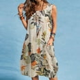 thumbnail image 4 of ZANZEA Women Sleeveless Vintage O-Neck Dress Floral Printed Short Dresses, 4 of 5