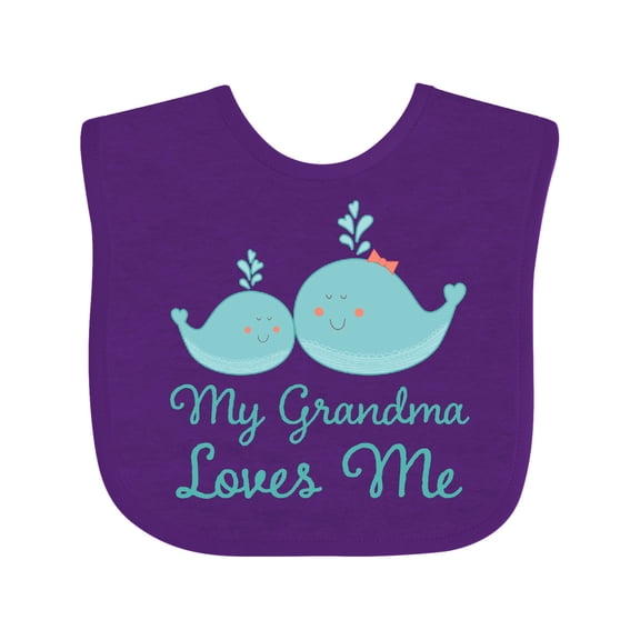 Inktastic My Grandma Loves Me Boys or Girls Baby Bib