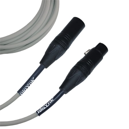 Gray Male To Female XLR Microphone Cable - 9 Ft Long