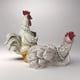 thumbnail image 4 of Billuyoard Estatua de pollo de resina, estatua de gallo para jardín y decoraciones, adecuada para el hogar, la oficina, el escritorio, la Decoración blanco Gallina reclinada, 4 of 6