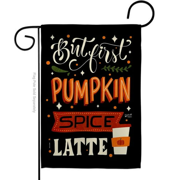 Angeleno Heritage G135580-BO 13 x 18.5 in. First Pumpkin Spice Garden Flag with Fall Harvest & Autumn Double-Sided Decorative Vertical Flags House Decoration Banner Yard Gift