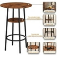 thumbnail image 2 of Bar Table Set for 2 with 2 PU Upholstered Stools, Pub Bistro Dinning Table and Stools with Backrest, Counter Height Bar Table Set for Apartment, Kitchen, Small Space, 2 of 17