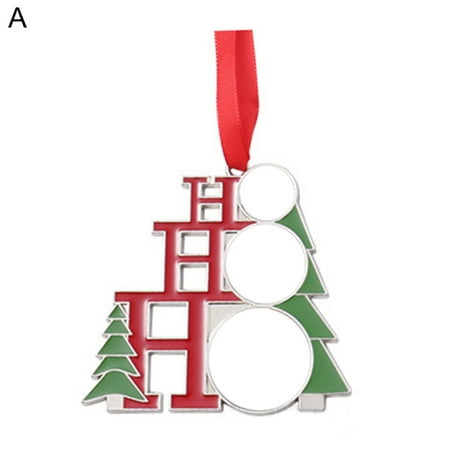 

Christmas Pendants Eye-catching Thermal Transfer Metal Xmas Tree Hanging Ornaments for Home
