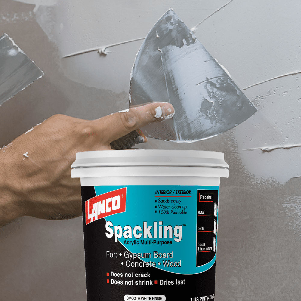 Lanco Spackling Compound White Finish, 1 Pint