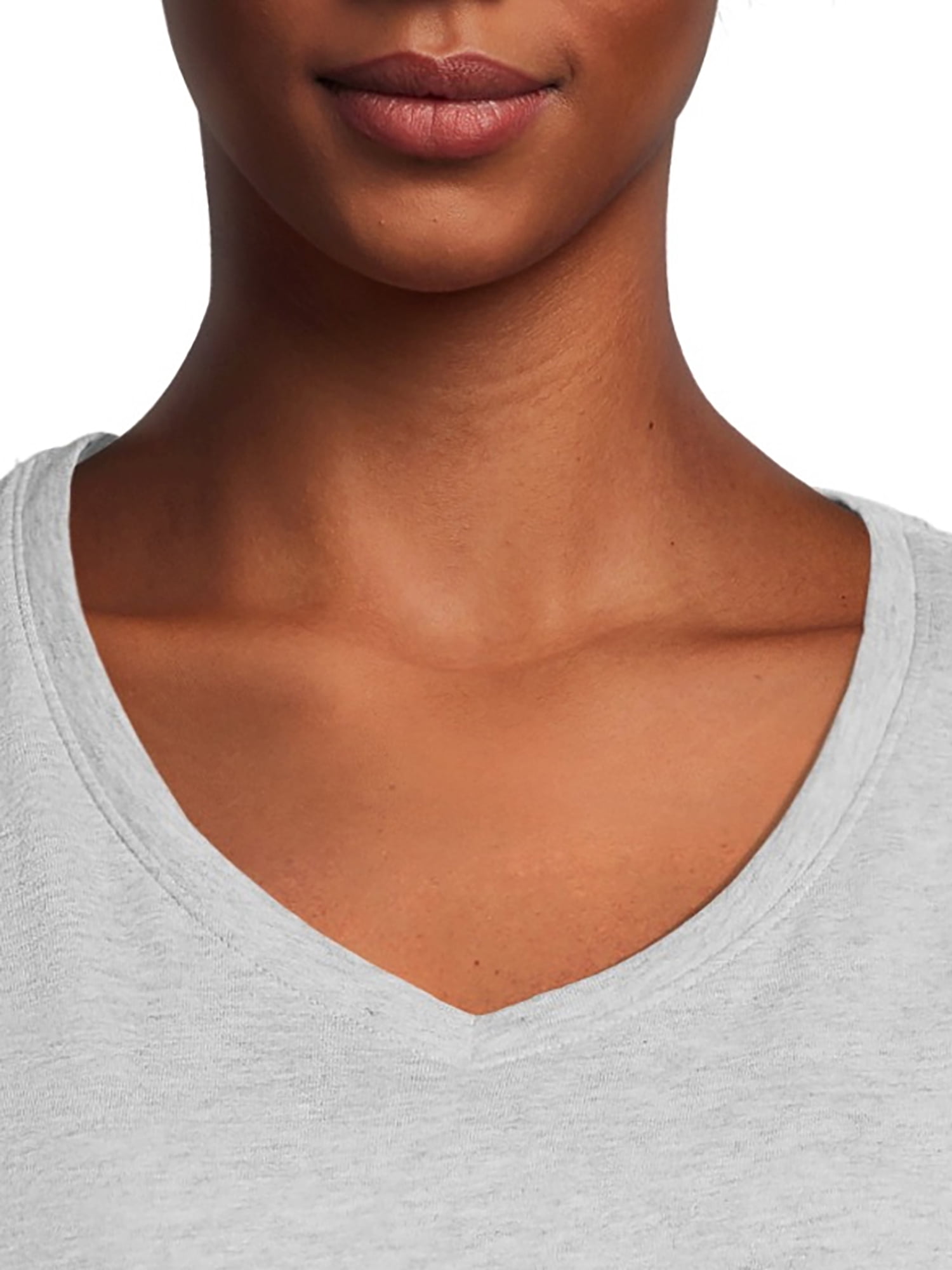 Time and Tru Women's Cotton V-Neck T-Shirt