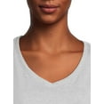 thumbnail image 4 of Time and Tru Women's Cotton V-Neck T-Shirt, 4 of 5