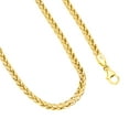 thumbnail image 2 of Nuragold 14k Real Yellow Gold Spiga Wheat 3mm Rounded Foxtail Palm Chain Necklace (16"-30") Italian Jewelry for Men & Women, 2 of 11
