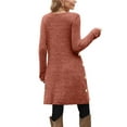 thumbnail image 5 of Fantaslook Long Sleeve Womens Dresses Crew Neck Buttons Tunic Sweater Dress with Pockets, 5 of 9