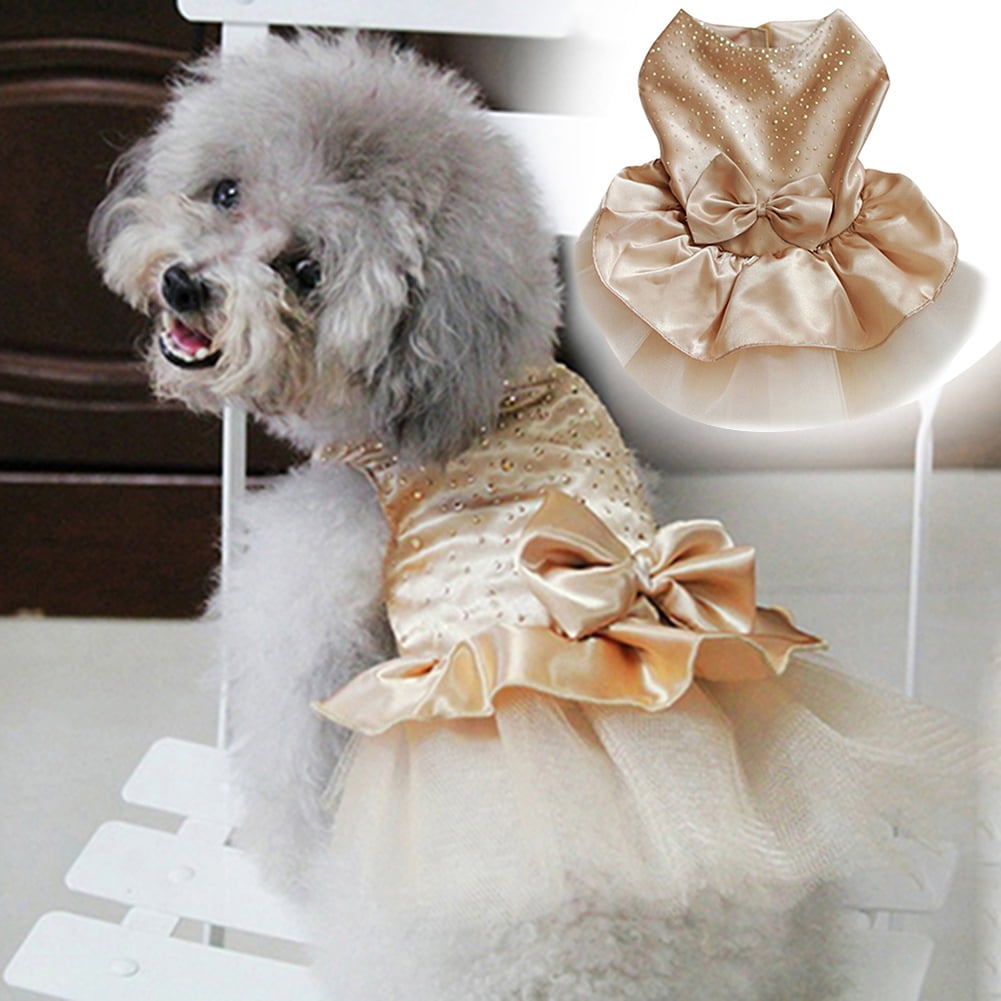 Princess Valentine White Top Light Pink Bling Sequins Pet Dog Puppy Cat Dress 