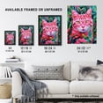 thumbnail image 3 of Artery8 Cat Lover Pet in Fronds Psychedelic Pink Green For Living Room Large Wall Art Poster Print Thick Paper 18X24 Inch, 3 of 5