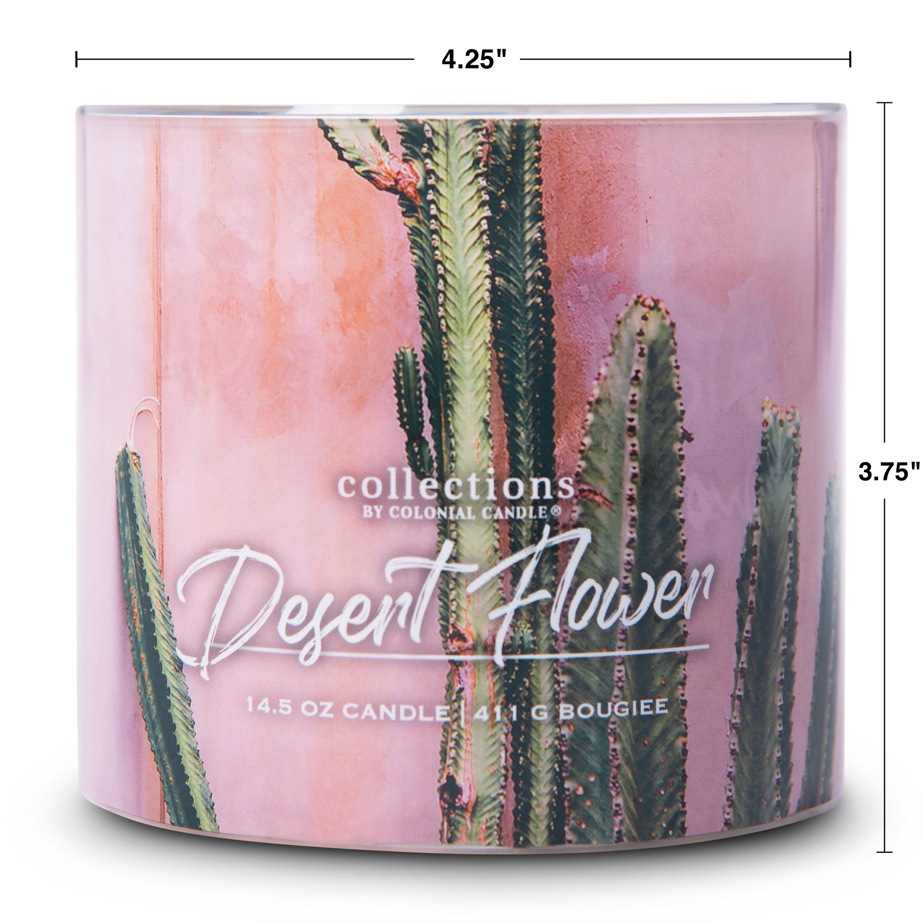 Colonial Candle Desert Flower 14.5oz 3 Wick Candle, Multicolor