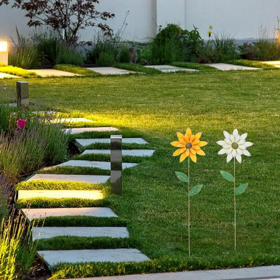 FRCOLOR Iron Flower Garden Stake for Outdoor Decoration Assorted Color Compact Size Safe and Durable