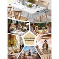 thumbnail image 5 of Grey Eucalyptus Leaves Table Cloth, Summer Farmhouse Leaf Waterproof Tablecloth for Rectangle Tables, Reusable Washable Fabric Table Cover for Restaurant Kitchen Dining Tables 60"x120", 5 of 6