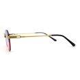 thumbnail image 4 of Art Nouveau Luxury 90s Rimless OG Oval Sunglasses Gold Purple Pink Gradient, 4 of 4