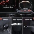 thumbnail image 5 of Japanese Style Cast Iron Teapot with 4 Tea Cups Trivet Tetsubin StovetopTea Kettle with Infuser Chinese Iron Tea Pot Tea Set for Adults Black (Pear Flower Pattern), 5 of 6