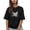 Black, variant on Women's Graphic T-Shirt Black M Women's Tops Cute Cat Crew Neck Short Sleeve Shirts for Women