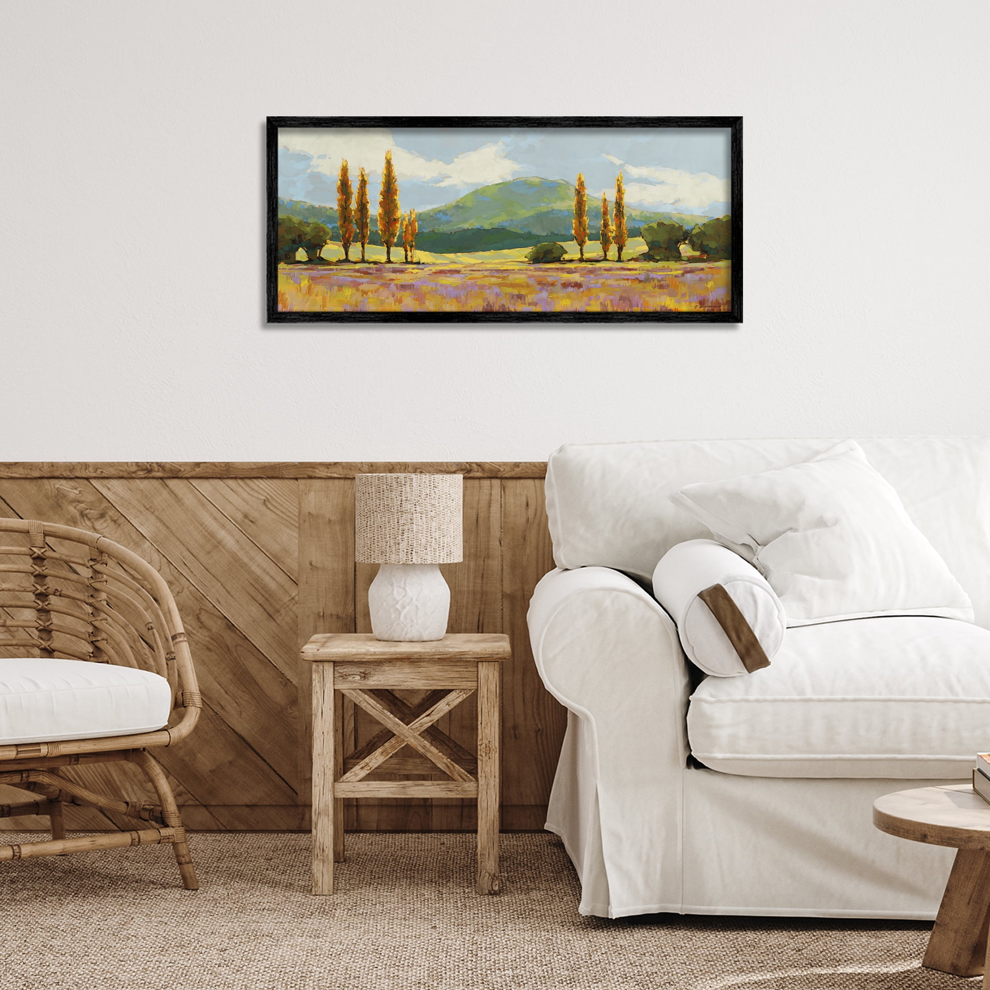 Stupell Industries Countryside with Dabbled Pastels Black Framed Giclee Art, design by Trevor Copenhaver