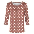 thumbnail image 5 of YanHoo Women's Polka Dot 3/4 Sleeve Blouse Tops Ladies 2026 Plus Size Summer Casual Crewneck 3/4 Sleeve Shirts, 5 of 6