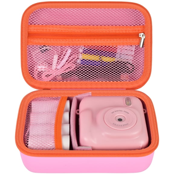 Kids Instant Print Camera Case Compatible with ESOXOFFORE/for GKTZ/for Aasonida Digital Video Prints Paper Cameras Bag- Pink