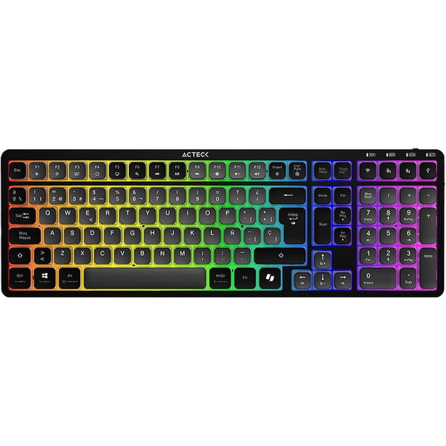 Teclado Multidispositivo ACTECK TECHNO PRO TI790 Mecanico Inalambrico USB 2.4GHz + BT 5.0 RGB