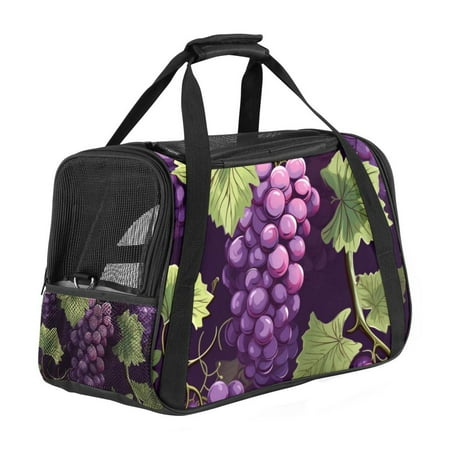 Grape Premium Pet Carrier Bag - 900D Oxford Cloth  Sherpa Base  Nylon Webbing | Size: 17x10x11.8 in | Durable and Stylish Dog Travel Tote