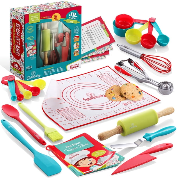 Set de utensilios de cocina Baketivity de 31 piezas para niños: herramientas de repostería