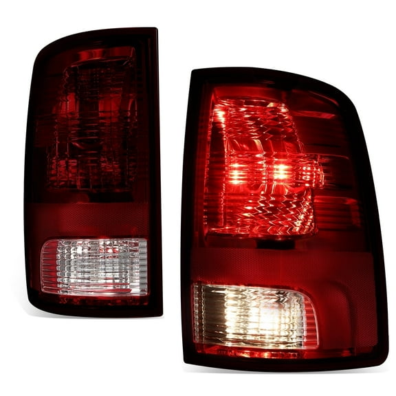 DNA Motoring For 04-24 Dodge Ram 1500 2500 3500 Dark Red Tail Light Rear Brake Lamps Pair