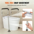 thumbnail image 2 of KFFKFF Safety Support for Toilet, Toilet Seat Structure, Customizable Width & Height to Suit Various Toilets, Can Hold Up to 300lbs, Toilet Grip Bars with Cushioned Armrests for Individuals, 2 of 9