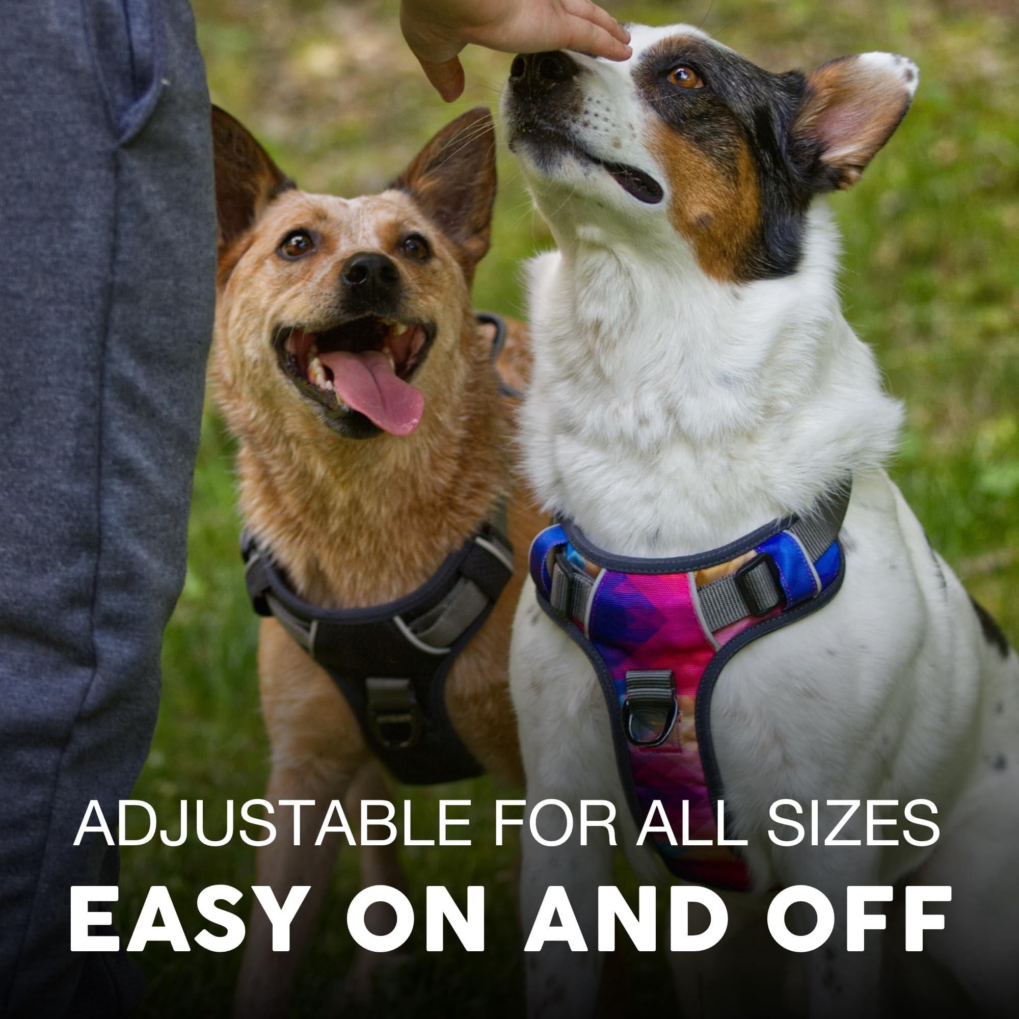Embark Adventure Dog Harness For Small  Medium & Large Dogs - No Pull Reflective Trim Heavy Duty Oxford 2 Leash Clips Gel-lined Handle Soft Padded