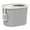 Gray/White, variant on IRIS USA Oval Top Entry Cat Litter Box with Litter Catching Lid, Privacy Walls and Scoop, Black/Gray