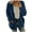 Blue, variant on Honeeladyy Fleece Jacket Women Plus Size Fall Cardigans for Women Trendy Fuzzy Jackets Lightweight Sweaters Button Down Coats Blue XL