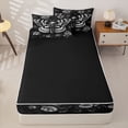 thumbnail image 4 of Homewish Goth Skull Moths Zipper Twin Comforter Sets with Fitted Sheet and 2 Pillowcases,Vintage Flowers Zipper Bedding Set,Black Gray,Halloween Bed Set,Black Reversible,4pcs, 4 of 8