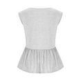 thumbnail image 4 of FAIWAD Girls Summer Tops Casual Cap Sleeve Crewneck Flowy Loose T Shirts Kids Peplum Babydoll Tunic Tees 5-15 Years, 4 of 8