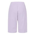 thumbnail image 6 of PMVFHDE Women's Casual Shorts 5 Inch Inseam Solid Color Elastic Waist with Pockets Summer Comfortable Shorts Purple，XXL, 6 of 6